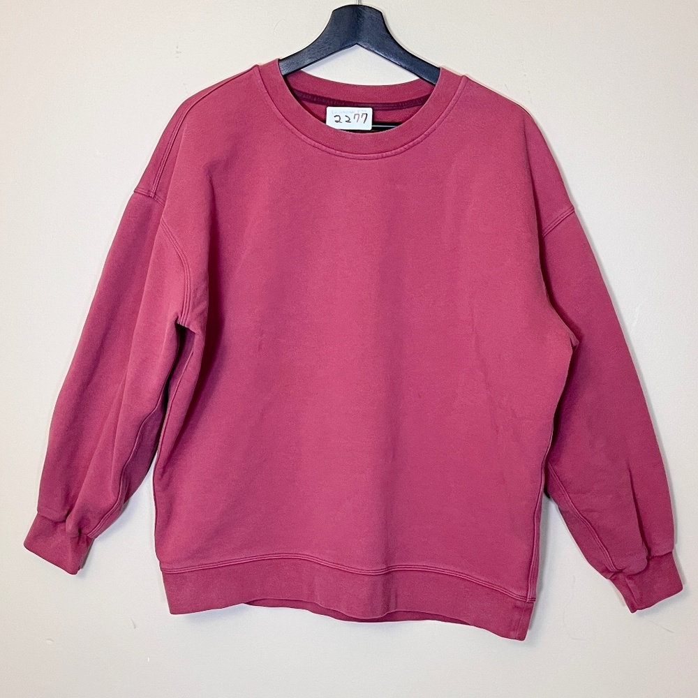 Lululemon Perfectly Oversized Cropped Crew Cotton Shirt - Women's Size 10 - Pink